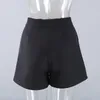 Women Black Big Size Cotton Wide Leg Shorts High Waist Loose Fit Trousers Fashion Spring Summer 1DD6650 210512