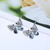 Butterfly Vintage Drop Earrings Women Trendy Hollow Out Crystal Animal Dangle & Chandelier