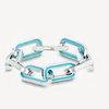 Bracelet haute qualité lien boutons bambou amoureux de la mode bleu argent hommes et femmes simple luxe personnalité 202A