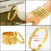 Bangle Bracelets Jóias Gold Color 6 Pçs / lote Etiópia Bangles Dubai para Mulheres Presentes Africano 210408 Gota entrega 2021 FYhng