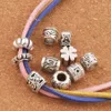 Alloy Flower Dots Spacer Charms Loose Beads Antique Silver Fit European Bracelet Fashion Jewelry Finding LM44 100pcs/lot