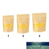 50st Tea Paket Shopping Pouch Boutique Stand Realealable Praktisk Display Papper Bag Recyclable Clear Window Present Wrap Fabrikspris Expert Design Kvalitet