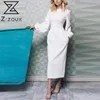 Kobiety Sukienka Rękaw Latarnia Vintage Es Długie Wysokie Talia Slim Cienkie Panie Plus Size ES 210524