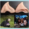 Masques Festive Supplies Home Gardenwholesale-Latex Fairy Pixie Elf Ears Cosplay Assories Larp Halloween Party Latex Soft Pointed Prostheti