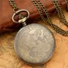 Pocket Watches Antika Mens Womens Quartz Analog Watch Carved Roman Numal Alloy Case Half Hunter Necklace Chain Xmas Gift