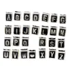 A-Z de aleación de 26 letras y corazón, triángulo, esmalte negro, cuentas con orificio grandes, apto para pulsera europea, joyería DIY L1456 27 unids/lote