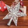 Décorations de Noël Décoration d'étoile au sommet d'un arbre ajouré scintillant scintillant ornements de décoration de noël