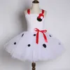 Dalmatian Girls Tutu Dress Polka Dot Tulle Flower Girl Birthday Party Dress Kids Halloween Costumes Dalmation Dog Girls Dress Up Q0716