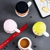 Mugs 9 Kinds Of Creative Ceramic Coffee Mug Christmas Cartoon Snowman Water Cup With Lid Home Bottle Year 2022 Gifts2585