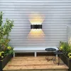 Lâmpada de parede para cima e para baixo Luminous Interior Simples Creative Creative Corredor Escadas LED À Prova D 'Água Outdoor Duplo Cabeça Preto