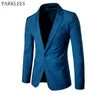 Erkek Slim Fit Casual Suit Ceket Sonbahar Bir Düğme Yaka Takım Elbise Ceket Erkek Iş Düğün Damat Smokin Blazer Hombre 5XL 210522
