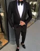 New Fashion Luxury Beading Män Passar Prom Party Blazer Costume Homme Terno Masculino Groom Wear Wedding 2 st