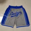 Short de baseball pour hommes Just Don Blue Braves Fan's Sport Cousu Short Hip Pop Pantalon taille élastique avec poche zippée Pantalon de survêtement Atlanta en taille S - Taille 2XL