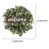 1Pc Welcome Wreath Decor Door Hanging Garland Ornament Simulation Leaf Wreath Artificial Plant Decor For Home Party Y0901