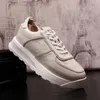Spring Autumn Lightweight Breathable Wedding Dress Shoes Flat Lace-Up Round Toe Tenis Masculino Men Sneakers White Vulcanized Travel Casual Loafers
