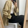 Escritório senhoras manga comprida xadrez blazer vintage elegante forma formal Única casacos causais terno casaco mulheres blazers 210421