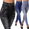 Yoga byxor sömlösa leggings jeans för kvinnor hög midja skinny push up penna byxor plus storlek s-3xl stretchy smal rivet byxor h1221