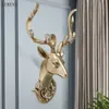 Американский свет роскошный творческий украшение кулон модель живущая комната крыльцо фон большая головка оленей на стене 210414