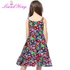 Çocuk Yaz Elbise Gökkuşağı Daire Polka Dot Çocuklar Plaj Sundress Kız Abiye 4 8 10 12 Yıl Q0716