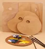 Large Wooden Paint Palette Craft Tools Tray Artist Watercolor Plate Oval Shaped Non-Stick Oil Mixing Pallet 16 x 12 inches