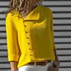 Camicette e top in chiffon a maniche lunghe da donna Fashion Colletto inclinato Bottoni Camicie da ufficio Casual Blusas 210428