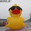 Gratis skepp 5m 16th Beach Decoration Stor uppblåsbara Anka Giant Animal Model Big Rubber Ducks för reklam