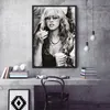Stevie Nicks Schwarz-Weiß-Poster, Gemälde, Druck, Heimdekoration, gerahmt oder ungerahmt, Papiermaterial 220s