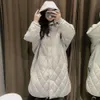 Za Casual Winter High Quality Simple Design Women Long Cotton Jacket Hooded Coats Långärmad Kvinnlig Ytterkläder Chic Overcoat 211013