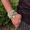 OAIITE 108 ite Perlenarmband 8 mm Natursteinarmbänder Meditation Mala Gebet Balance Heilung Halskette