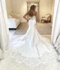 Sexy Mermaid Wedding Dress For Bride Women Strapless V-neck and Sweetheart Two Style Satin Beaded Lace Appliques 2022 Designer Vintage Bridal Gowns Custom Made