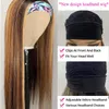 Hightlight Straight Headband Wigs Svart Kvinnor Syntetiskt hår lätt att bära # 4/27 20-30 tum