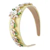 Fashion Tecido Liga de vidro Strass Flower BandBand para Mulheres Lado largo Acessórios de cabelo cabeça brilhante