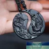 1 Set Obsidian Taichi Dragon en Phoenix ketting hanger yin yang hanger ketting Obsidian lucky hangers fabriek prijs expert ontwerp kwaliteit Nieuwste stijl