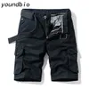 Été Hommes Cargo Shorts Casual Coton Mâle Jogger Mens Marque Vêtements Lâche Travail Homme Militaire 210713