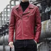 PU Leather Motorcycle Mens Jackets Spring Autumn Lapel Design Joint Thicken Slim Windproof Zipper Jacket Male Clothes Hip Hop 211111