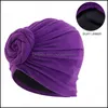 Beanie / SKL Caps hattar hattar, halsdukar Handskar Fashion Aessories Muslim Topp Knotted Hatt Turban med Silkeslen Satin Linning Hijab Headscarf Headwra