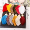 Kobiety Bohemia Długie kolczyki Tassel Chandelier Fringe Kolczyk Moda Dynda Eardrop 13 Kolory