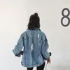 Jeans jacka kvinnor grundläggande kappa denim jacka hösten lös passform avslappnad vintage stil Chaqueta mujer denim jacka för kvinnor 210521