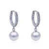 Okrągły Sterling Silver 925 Hoop Ustawienia Kolczyki Pearl Dokonywanie Kobiet Dziewczyny DIY Prezent 5 Pair