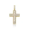 Lodowe CZ Bling Baguette Style Cross Cross Naszyjnik Męski Micro Pave Cubic Zirconia Złota Srebrny Naszyjnik Rose Gold 3800 Q23447479