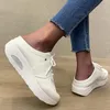 Terlik 2021 Bahar Kama Beyaz Platformu Sneakers Kadınlar Için Ayakkabı Kalın Taban Hava Yastık Zayıflama Lady Salıncak Casual