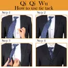 Luxury Tack Pin Square Czech Crystal Mens Shirt Clips Pins Lock Button with Chain Men Tie Buckle Clothing Wedding Gifs