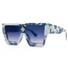 Sonnenbrille Vintage Brille für Hip Hop Mode personalisierte Männer Quadrat Millionär Diamant Blume 20212675