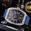 Högkvalitativ Iced Out Mens Watches Quartz Movement Diamond Case Watch Men Collection V45 Rubber Strap Rose Gold Casual Wristwatch 317C