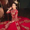 Etnik Giyim Suzhou Nakış Phoenix Gelinlik Cheongsam Çin tarzı Marrige Set Oryantal Gelin Kostüm Zarif Qipao Evliliği