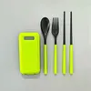 Chopsticks 3pcs/Set Cutlery Dinnerware Mini Outdoors Portable Travel Sets Folding Dinner Fork Spoon Student Kids Kitchen Tool