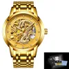 LIGE Mens Orologi Top Luxury Brand Orologio in acciaio inossidabile impermeabile automatico meccanico Dragon Watch Men Relogio Masculino + Box 210527