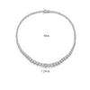 Trendy Lovers Necklace Lab Diamond Cz Stone White Gold Filled chorker Pendant Necklaces for Women Bridal Party Wedding jewelry