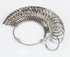 Headband Anel Sizer Ferramenta de Medição de Aço Inoxidável Anéis de Dedo Anéis 0-13 A-Z 41-76 Tamanho com meio tamanho 27 PCS Set