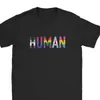Klassiska män Tshirts mänsklig LGBT Novelty Premium Cotton Tees Fitness Gay Pride Pansexual Asexual Bisexual T Shirts Streetwear 210706
